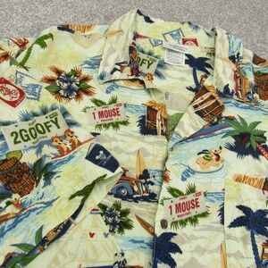 Disney World Disneyland Men's XL Hawaiian Shirt Goofy Mickey Mouse Aloha
